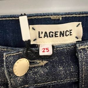 L’ AGENCE Gold Glitter coated jean. NEW!Size 25/2